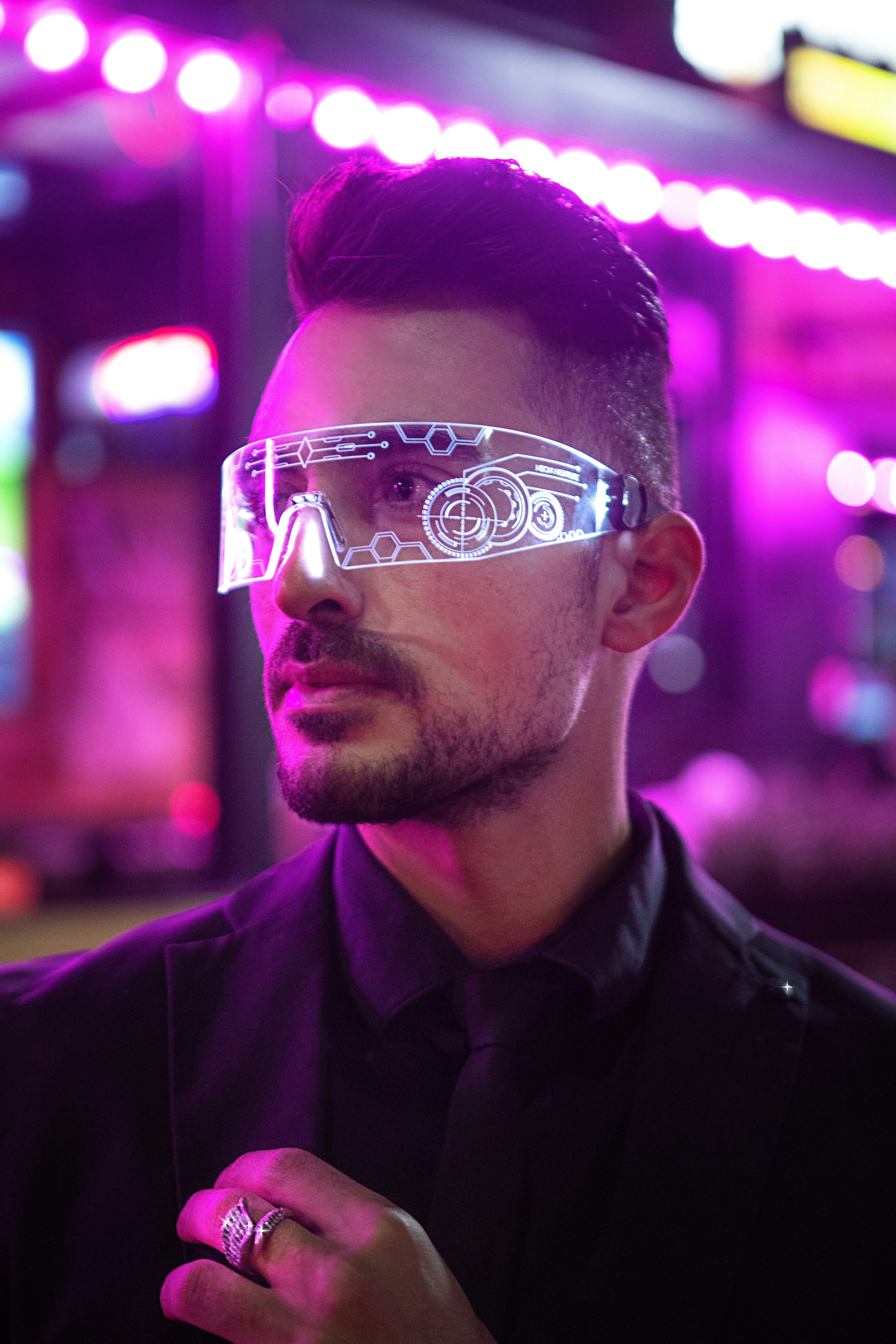 A man with a futuristic AR glass